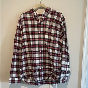 St. John's Bay Red and Black Plaid Button Down Shirt